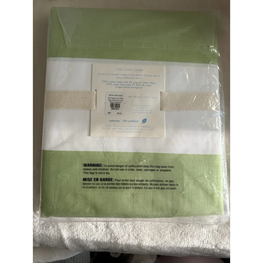 Pottery barn Kids Rugby Stripe Twin Duvet Cover